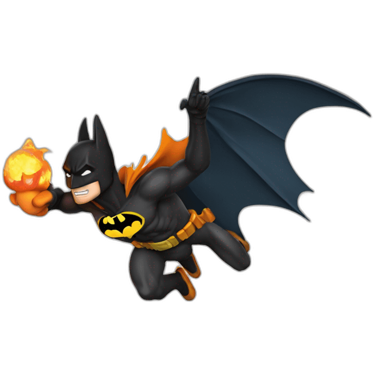 batman flying on a charizard emoji