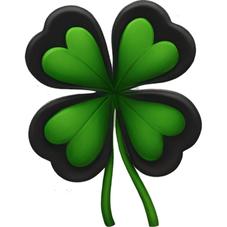 black 5 leaf clover emoji