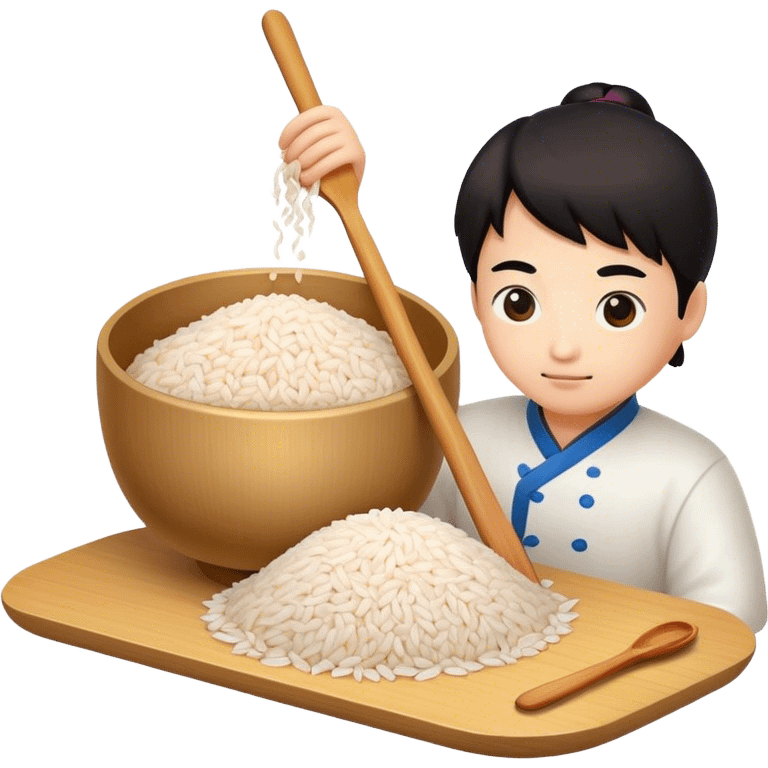 Chinese making rice emoji