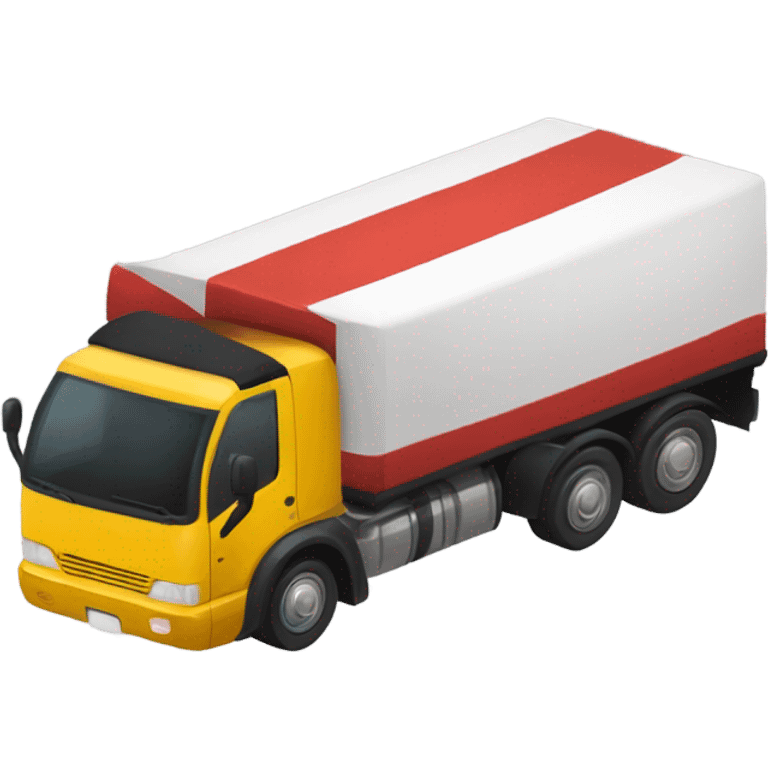 The car is carrying an oversized cargo, the color of the car should be red black yellow and white emoji