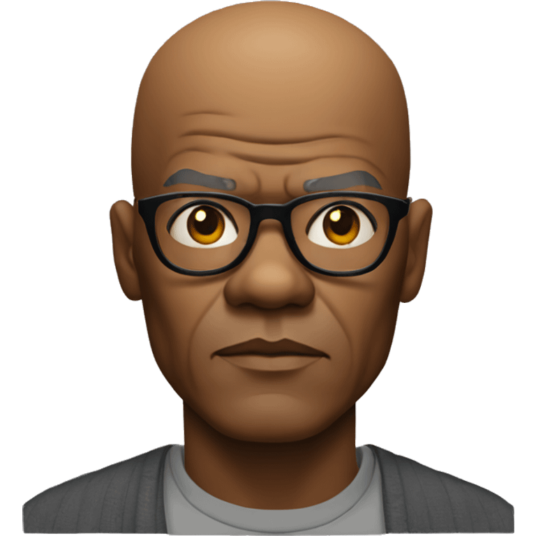 bald samuel l jackson serious wearing shirt emoji