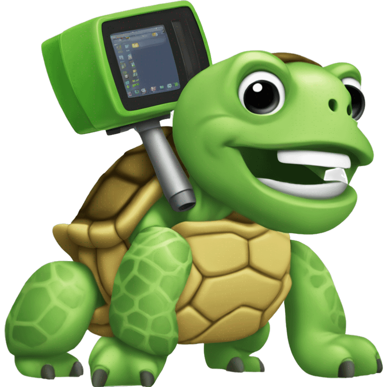 Tortuga con una computadora  emoji