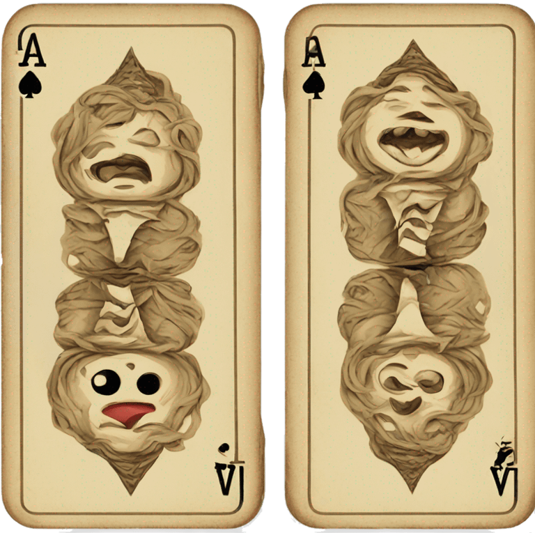 Beige vintage deck of cards emoji