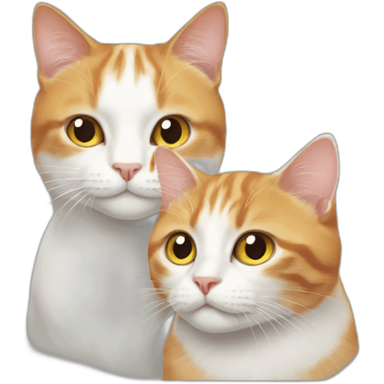 white cat and ginger cat emoji