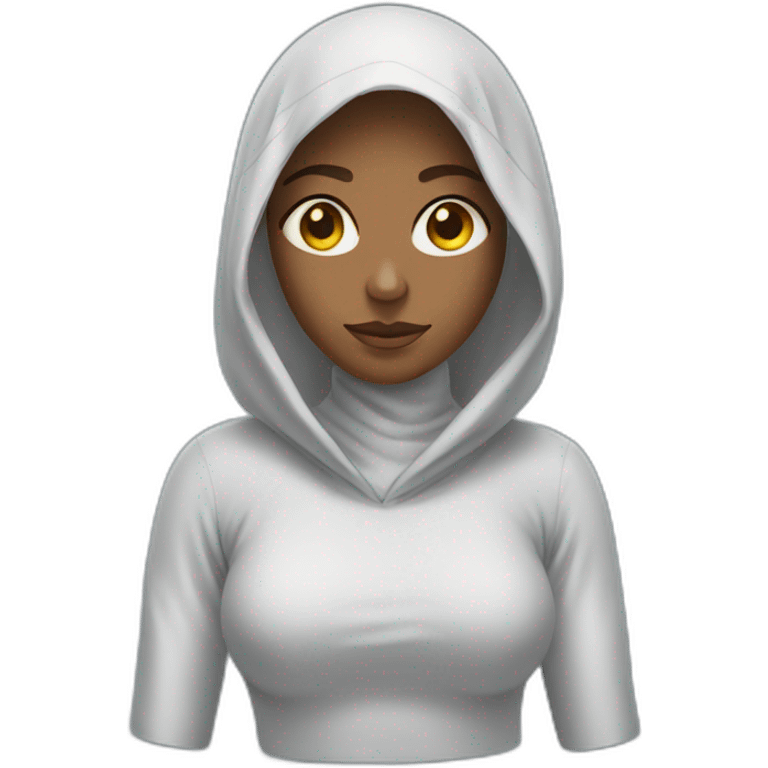 The veiled girl is wearing a gym outfit emoji