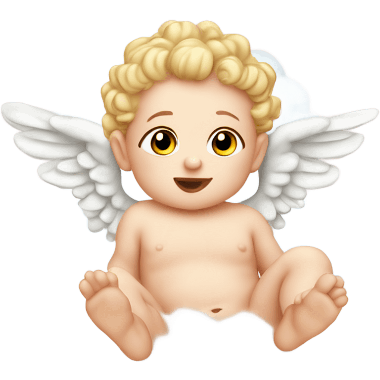 Cherub baby on soft pink cloud emoji