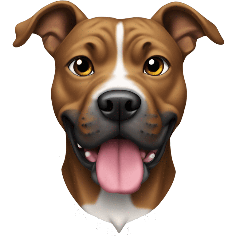 Perro pitbull con audífonos negro  emoji