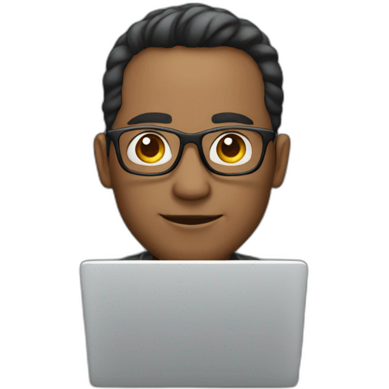 man with glasses and laptop emoji