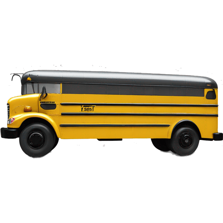 Side view Graphite colored 1965 Trailways school bus emoji