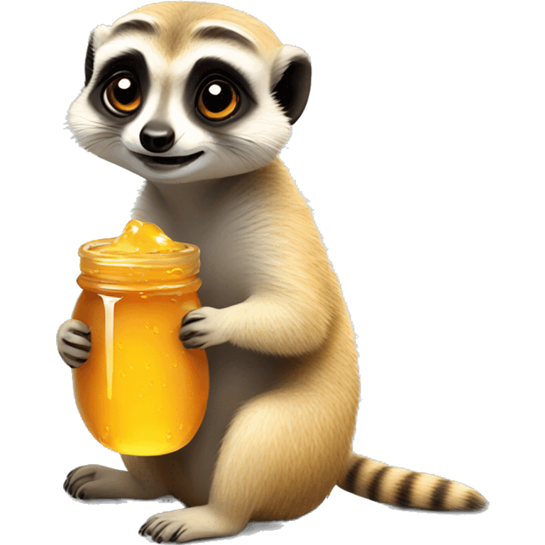 Cute meerkat eating honey emoji