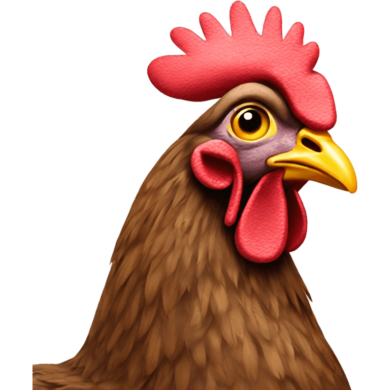 una gallina con peluca emoji