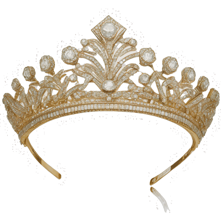 queen mary style art deco diamond tiara gold  emoji