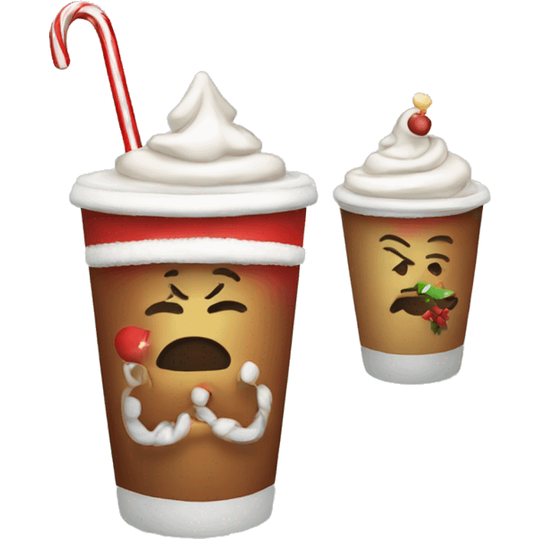 Christmas cups with drinks emoji