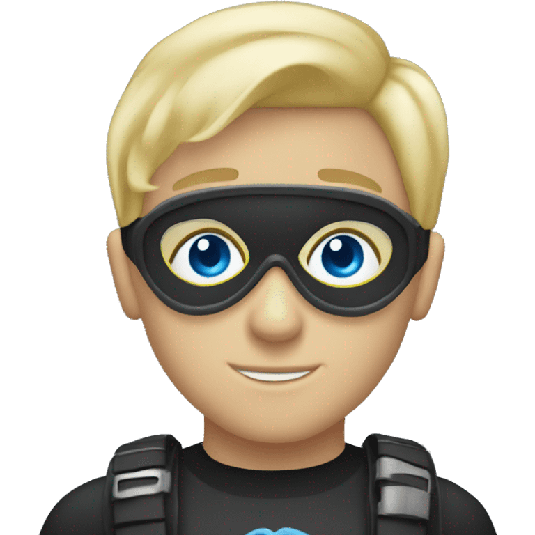 blue eyed boy blonde hair with a scuba mask emoji