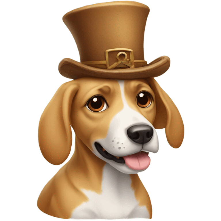 Dog with funny hat emoji