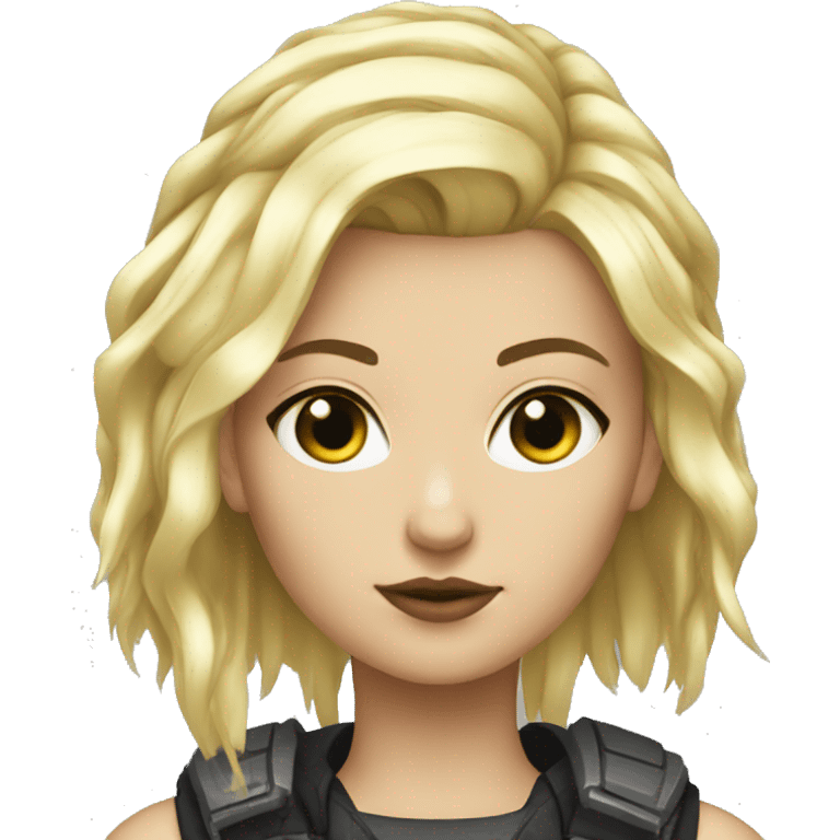 Cyberpunk blond white girl emoji