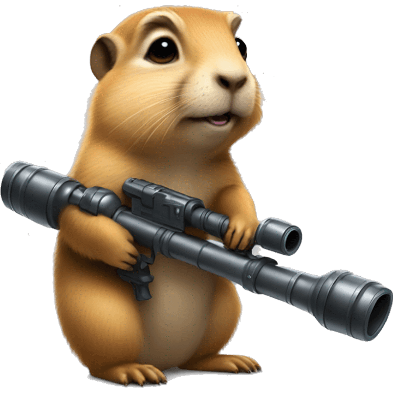 Prairie dog from World of Warcraft holding a bazooka bigger than him emoji