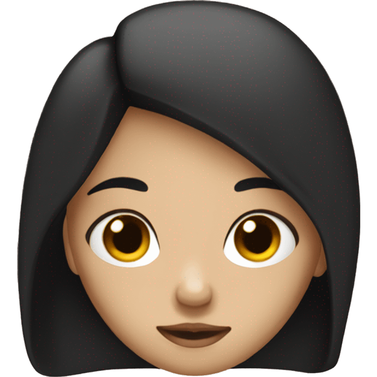 a girl with long black hair Black eyes  emoji