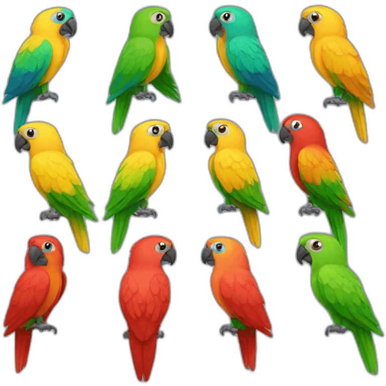 parrot all colors emoji