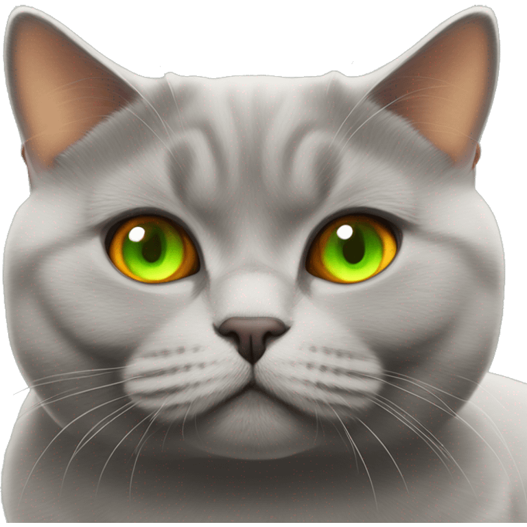 Orange Green eyed fat British shorthair cat  emoji