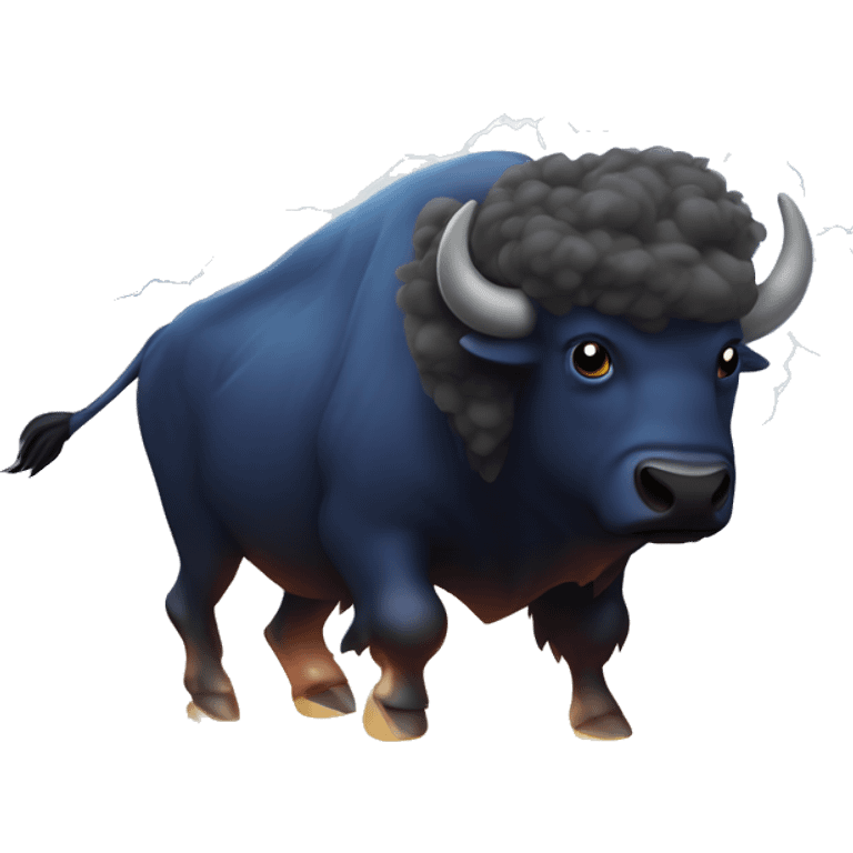 a buffalo in a lightning storm emoji