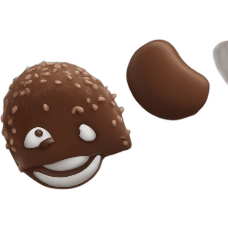 Chocolate mole with a bitten tail emoji