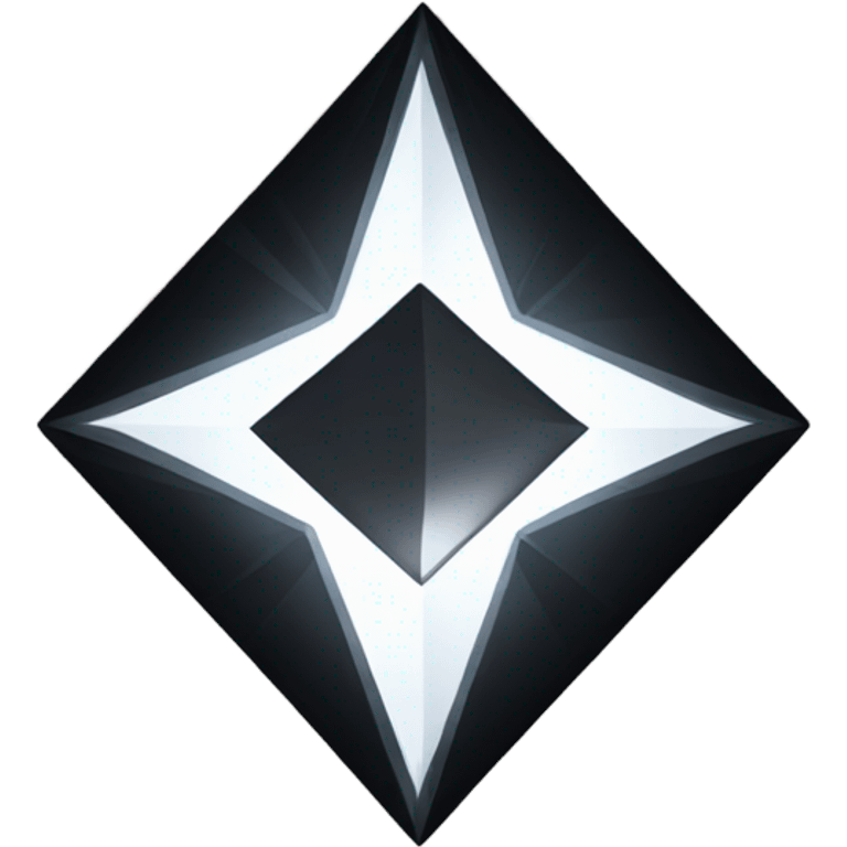 Black diamond with white star in the center emoji