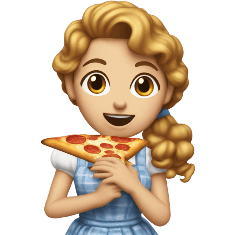 Dorothy eating pizza emoji