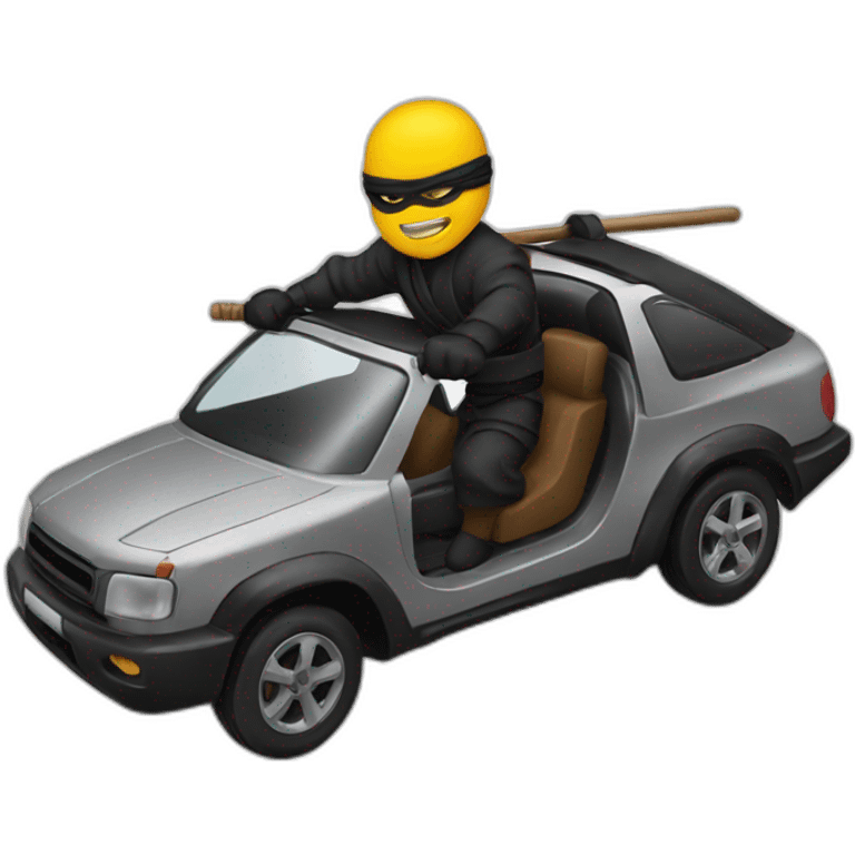 ninja riding a car emoji