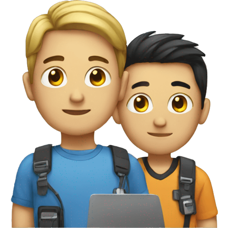 PC and boy emoji