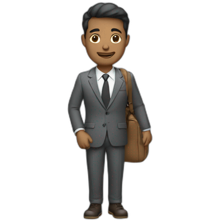 guy with a suit holding a backpack emoji