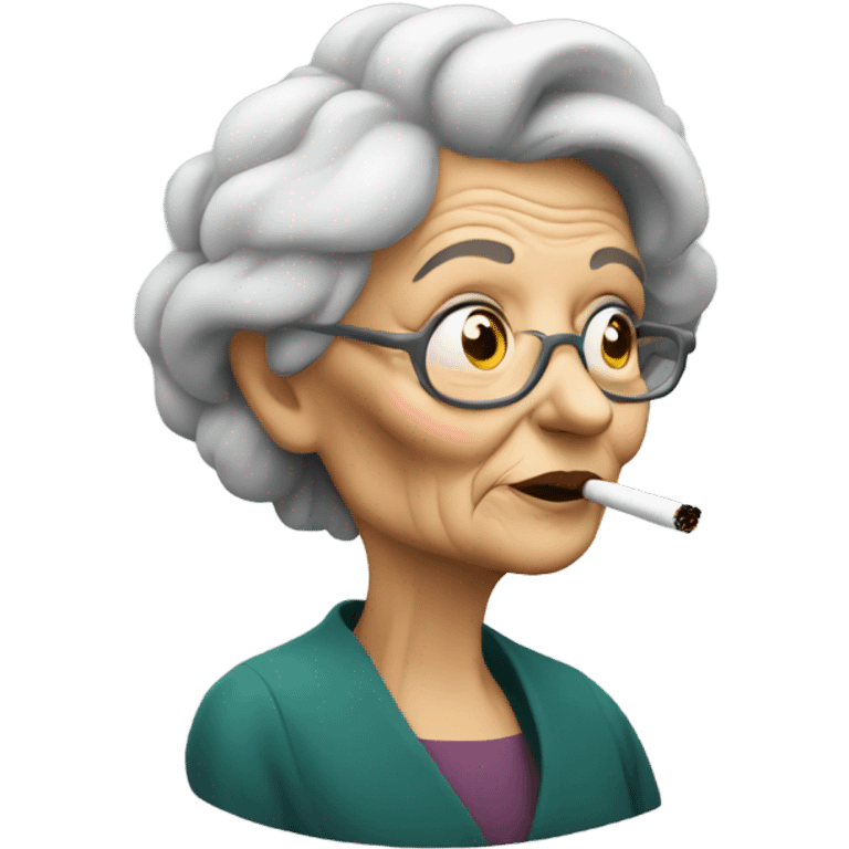 old woman smoking  emoji