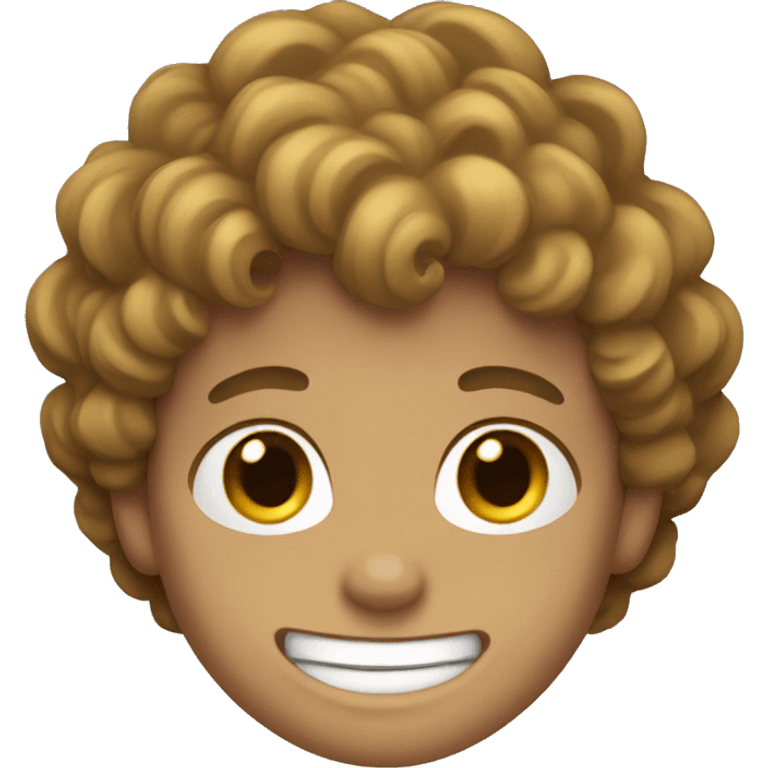 Boy with light brown hair and curls and large teeth  emoji