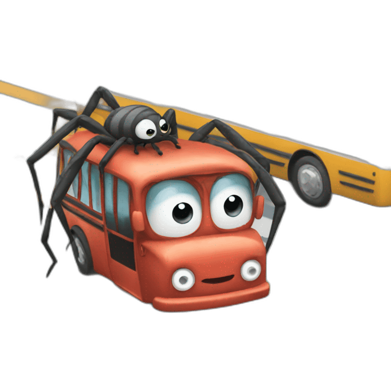 Spider driving a bus  emoji