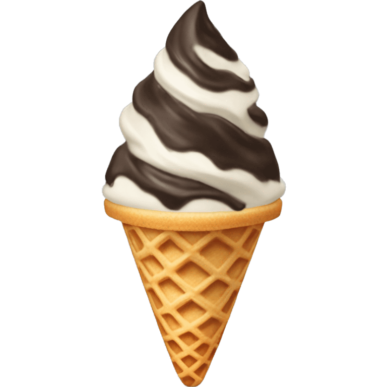 Cookies cream ice cream in a waffle cone emoji