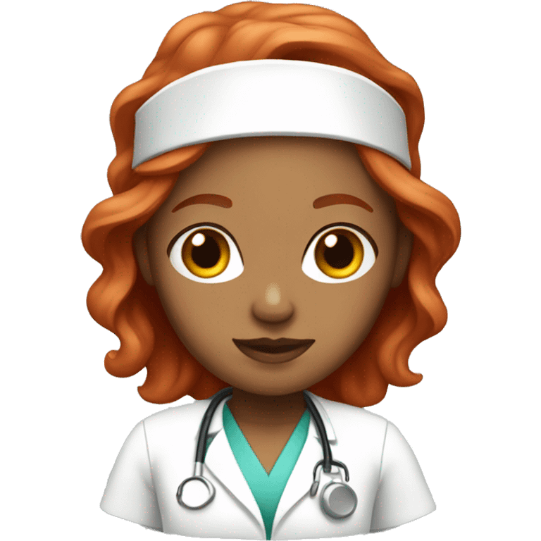 Red hair nurse with light skin  emoji