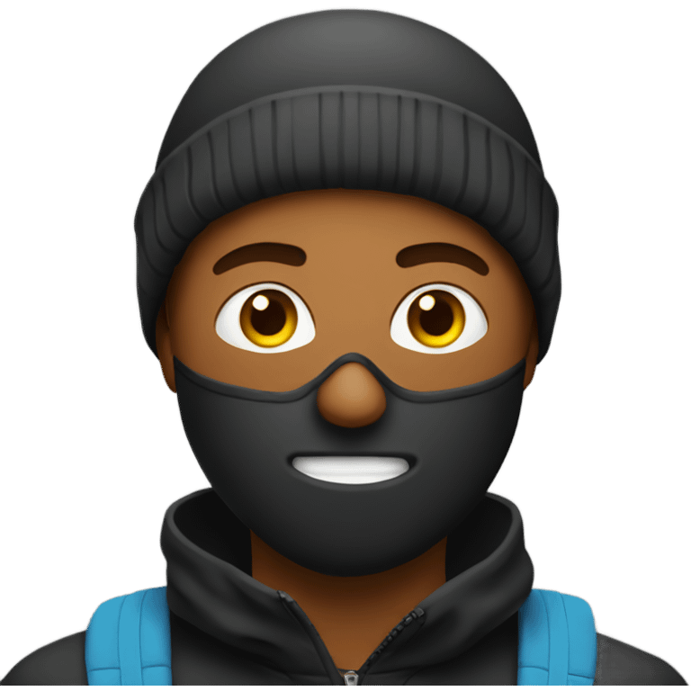 Teen with a ski mask on his face  emoji