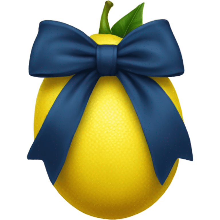 lemon with dark blue bow emoji