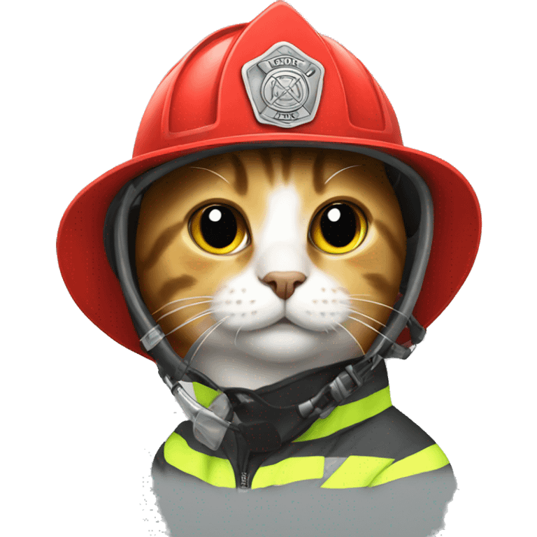 Cat with Firefighter Helmet emoji