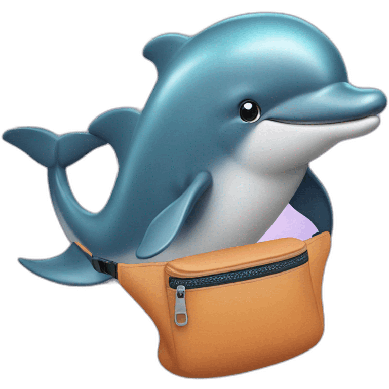 dolphin in a fanny pack emoji