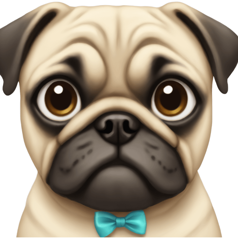 Pug with a bow  emoji