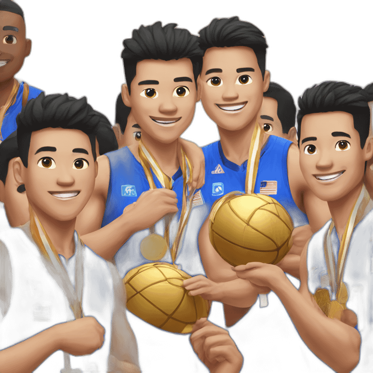 Gilas team with gold medal emoji