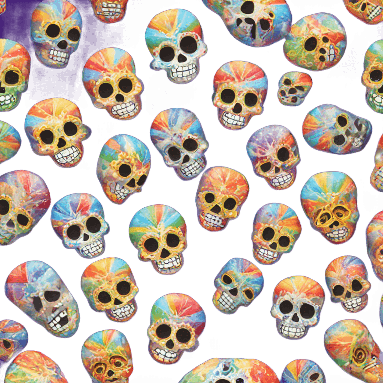 Rainbow sugar skull emoji