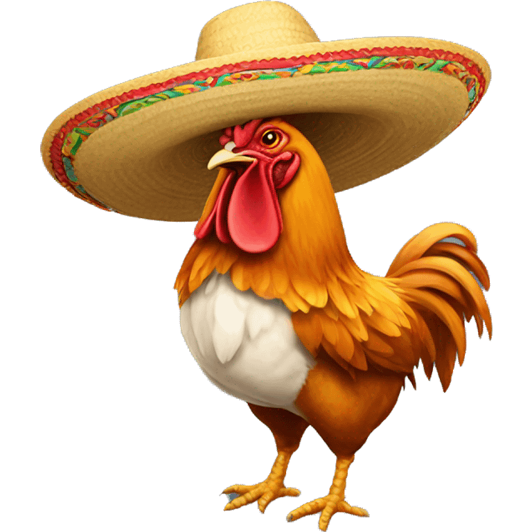 rooster with sombrero emoji