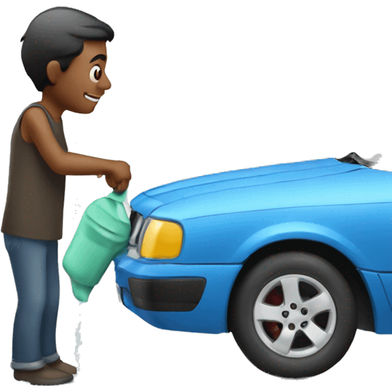 man washing a car emoji