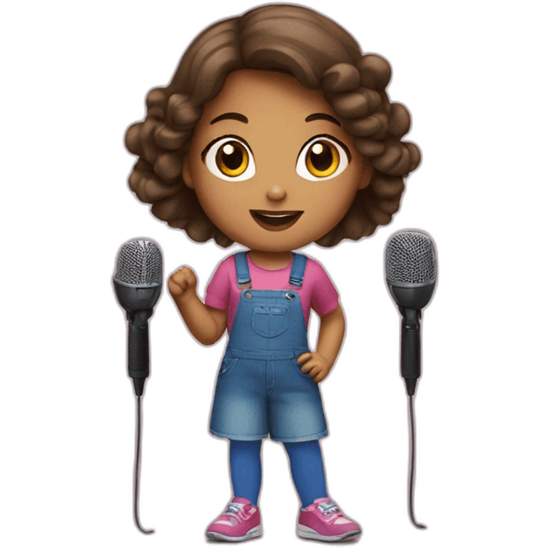 girl child with microphones emoji