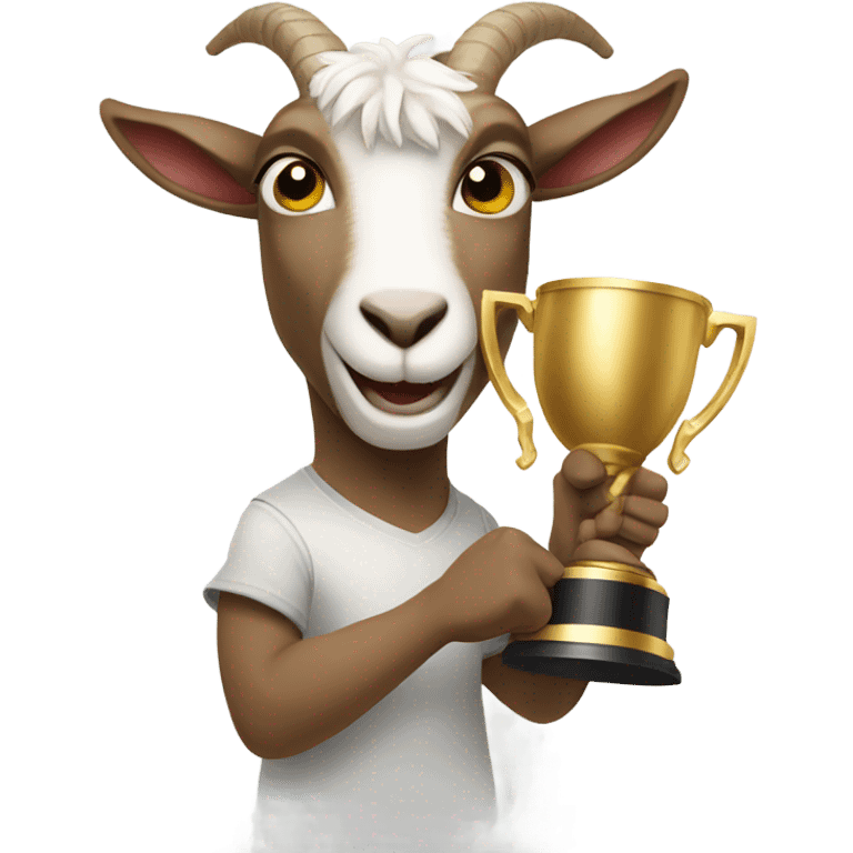 Goat holding a trophy emoji