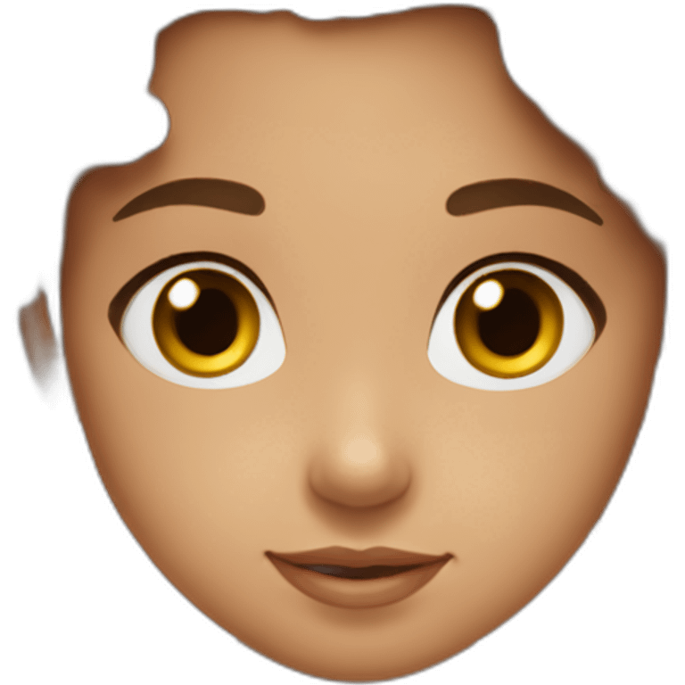 Girl, brown curly long hair, light brown skin, 7 years old, brown round eyes, ballerina costume emoji