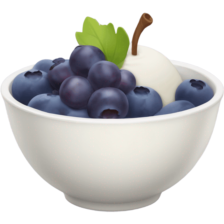 yoghurt bowl with grapes and blueberries emoji