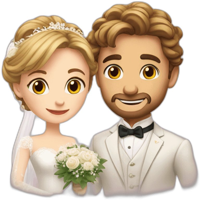 Arthur and Éloïse at their mariage emoji